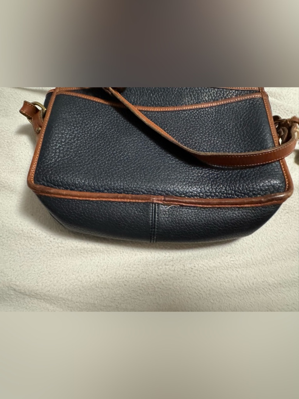 Vintage DOONEY & BOURKE Classic Two-Tone Black and Brown Leather Satchel - Picture 10 of 13